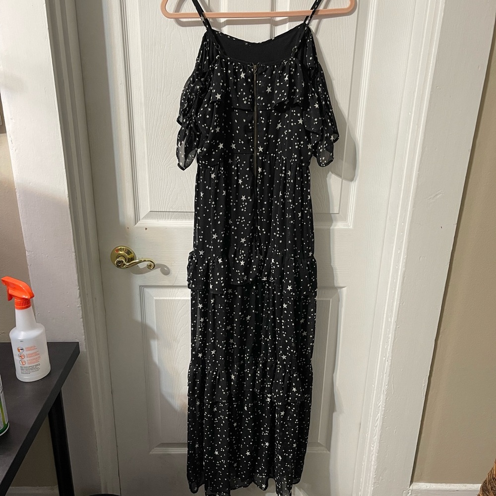 Black maxi with star print